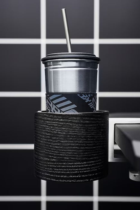 IKEA LANESPELARE Mug with lid and straw, black | IKEA Mugs & cups | IKEA Coffee & tea | Eachdaykart