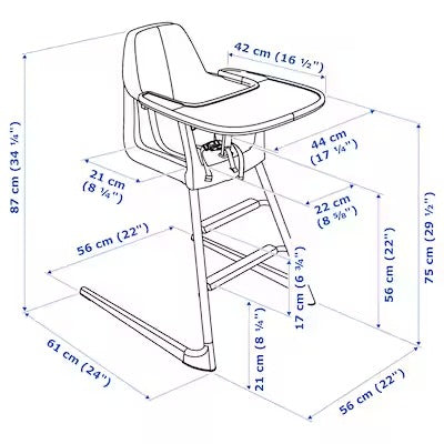 IKEA LANGUR Junior/highchair with tray, white | IKEA Junior dining chairs | IKEA Children's chairs | Eachdaykart