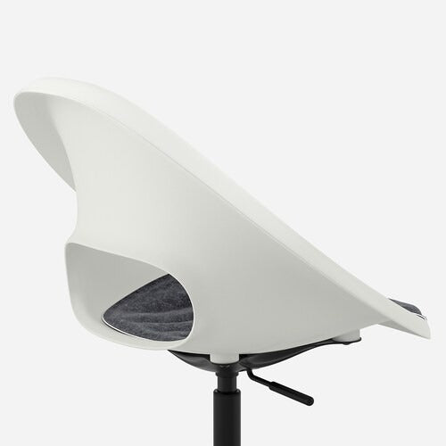 IKEA LOBERGET / MALSKAR Swivel chair + pad, white black/dark grey | IKEA Desk chairs for home | IKEA Desk chairs | Eachdaykart - EachDayKart