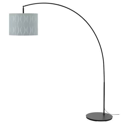 IKEA LOKNAS / SKAFTET Floor lamp, arched, blue silver-colour/black | IKEA Floor Lamps | Eachdaykart - EachDayKart