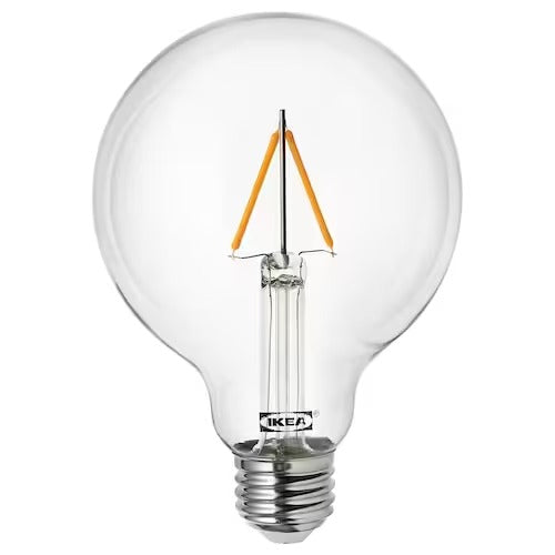 IKEA LUNNOM LED bulb E27 100 lumen, globe clear, 95 mm (4 ") | IKEA LED bulbs | Eachdaykart