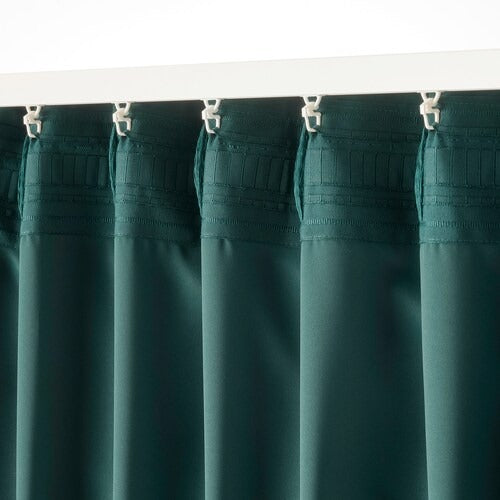 IKEA MAJGULL Block-out curtains, 1 pair, dark turquoise | IKEA Block-out curtains | IKEA Curtains | Eachdaykart