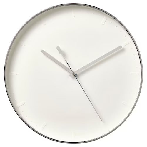 IKEA MALLHOPPA Wall clock, low-voltage/silver-colour | IKEA Wall & table clocks | Eachdaykart - EachDayKart