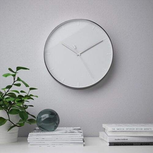 IKEA MALLHOPPA Wall clock, low-voltage/silver-colour | IKEA Wall & table clocks | Eachdaykart - EachDayKart
