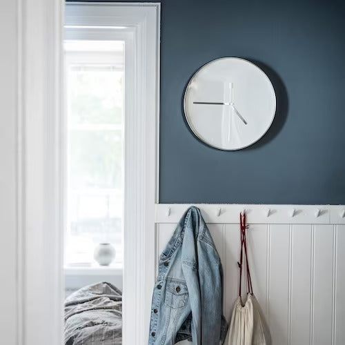 IKEA MALLHOPPA Wall clock, low-voltage/silver-colour | IKEA Wall & table clocks | Eachdaykart - EachDayKart