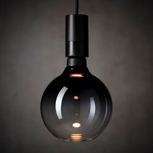 IKEA MOLNART LED bulb E27 100 lumen, globe/black clear glass, 150 mm (6 ") | IKEA LED bulbs | Eachdaykart