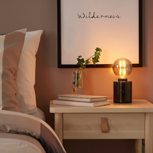 IKEA MOLNART LED bulb E27 120 lumen, globe grey clear glass, 95 mm (4 ") | IKEA LED bulbs | Eachdaykart - EachDayKart