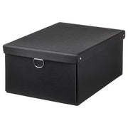 IKEA NIMM Storage box with lid, black | IKEA Paper & media boxes | IKEA Storage boxes & baskets | IKEA Small storage & organisers | Eachdaykart - EachDayKart