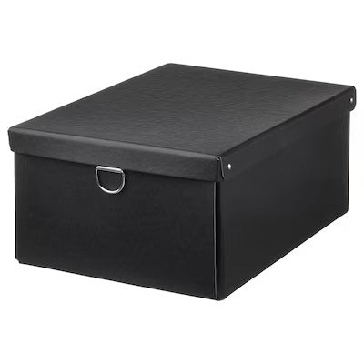 IKEA NIMM Storage box with lid, black | IKEA Paper & media boxes | IKEA Storage boxes & baskets | IKEA Small storage & organisers | Eachdaykart - EachDayKart