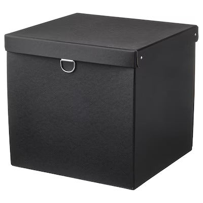 IKEA NIMM Storage box with lid, black | IKEA Paper & media boxes | IKEA Storage boxes & baskets | IKEA Small storage & organisers | Eachdaykart