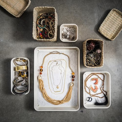 IKEA NOJIG Organiser, plastic/beige | IKEA Paper & media boxes | IKEA Storage boxes & baskets | IKEA Small storage & organisers | Eachdaykart - EachDayKart