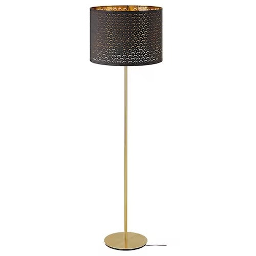 IKEA NYMÖ / SKAFTET Floor lamp, black brass/brass | IKEA Floor Lamps | Eachdaykart - EachDayKart