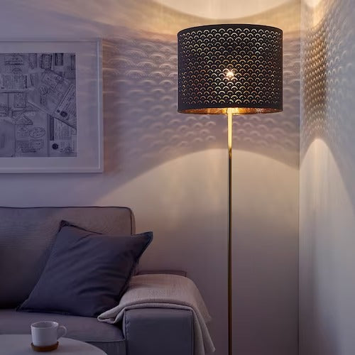 IKEA NYMÖ / SKAFTET Floor lamp, black brass/brass | IKEA Floor Lamps | Eachdaykart
