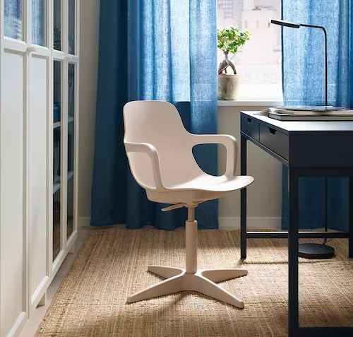IKEA ODGER Swivel chair, white/beige | IKEA Desk chairs for home | IKEA Desk chairs | Eachdaykart