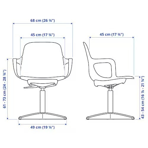 IKEA ODGER Swivel chair, white/beige | IKEA Desk chairs for home | IKEA Desk chairs | Eachdaykart