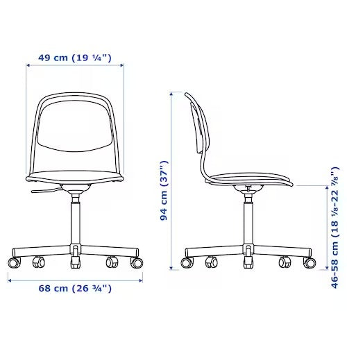 IKEA ORFJALL Swivel chair, white/Vissle yellow-green | IKEA Desk chairs for home | IKEA Desk chairs | Eachdaykart
