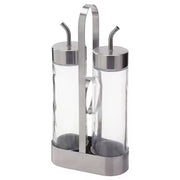 IKEA ORTFYLLD 3-piece oil/vinegar set, glass/stainless steel | Spice & condiment stands | Storage & organisation | Eachdaykart - EachDayKart