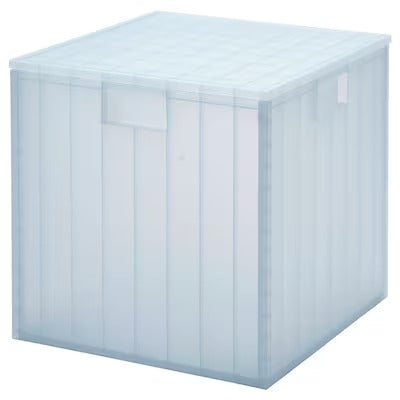 IKEA PANSARTAX Storage box with lid, transparent grey-blue | IKEA Secondary storage boxes | IKEA Storage boxes & baskets | IKEA Small storage & organisers | Eachdaykart - EachDayKart