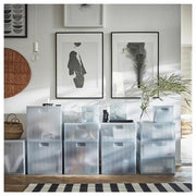 IKEA PANSARTAX Storage box with lid, transparent grey-blue | IKEA Secondary storage boxes | IKEA Storage boxes & baskets | IKEA Small storage & organisers | Eachdaykart - EachDayKart