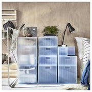 IKEA PANSARTAX Storage box with lid, transparent grey-blue | IKEA Secondary storage boxes | IKEA Storage boxes & baskets | IKEA Small storage & organisers | Eachdaykart - EachDayKart