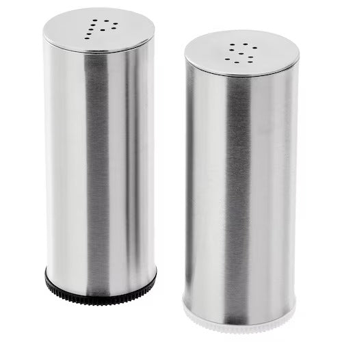 IKEA PLATS Salt/pepper shaker, set of 2, stainless steel | Spice & condiment stands | Storage & organisation | Eachdaykart - EachDayKart