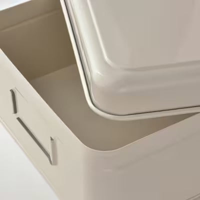 PLOGFARA storage box with lid, set of 2, light beige - IKEA