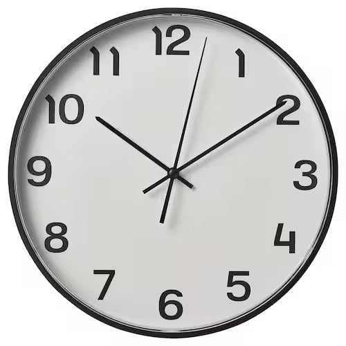 IKEA PLUTTIS Wall clock, low-voltage/black | IKEA Wall & table clocks | Eachdaykart - EachDayKart