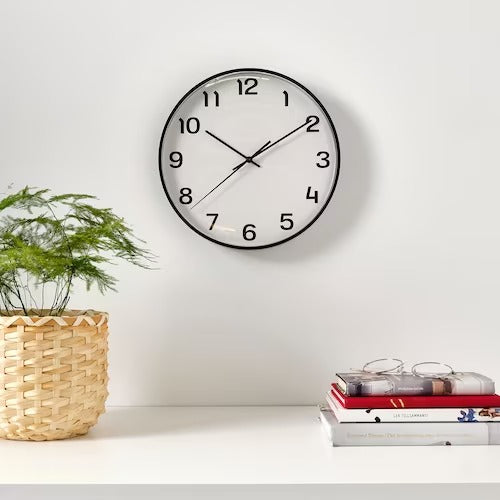 IKEA PLUTTIS Wall clock, low-voltage/black | IKEA Wall & table clocks | Eachdaykart - EachDayKart