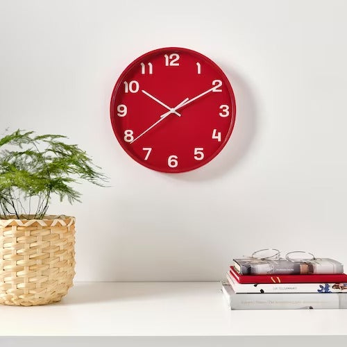 IKEA PLUTTIS Wall clock, low-voltage/red, | IKEA Wall & table clocks | Eachdaykart