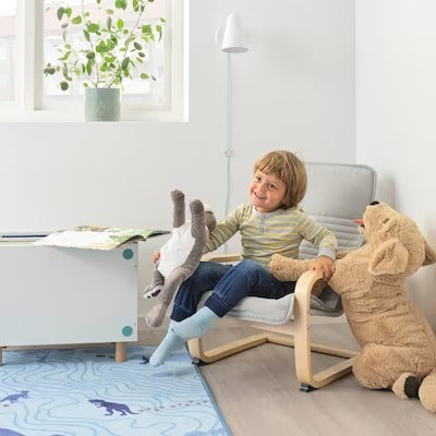 IKEA POANG Children's armchair, birch veneer/Knisa light beige | IKEA Small chairs | IKEA Children's chairs | Eachdaykart