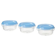 IKEA PRUTA Food container, transparent/blue PACK OF 3 | Food containers | Storage & organisation | Eachdaykart - EachDayKart