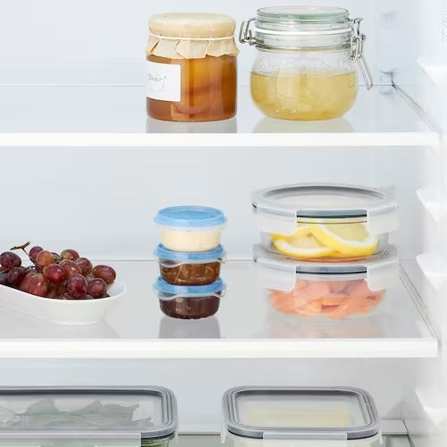 IKEA PRUTA Food container, transparent/blue PACK OF 3 | Food containers | Storage & organisation | Eachdaykart - EachDayKart