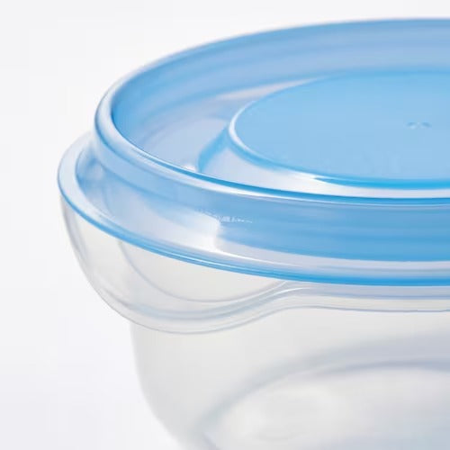 IKEA PRUTA Food container, transparent/blue PACK OF 3 | Food containers | Storage & organisation | Eachdaykart - EachDayKart