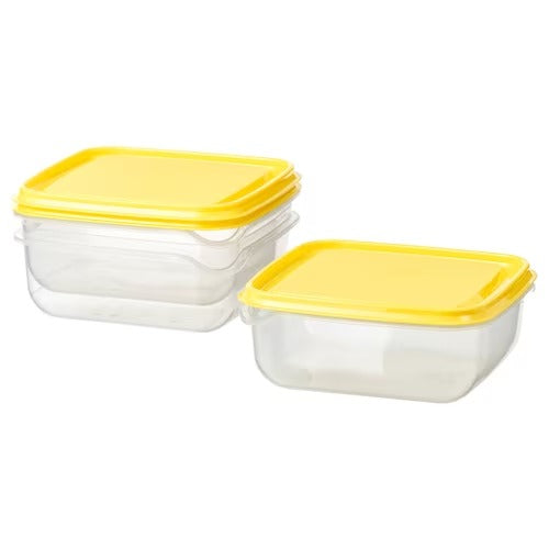 IKEA PRUTA Food container, transparent/yellow | Food containers | Storage & organization | Eachdaykart