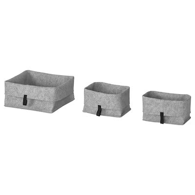 IKEA RAGGISAR Basket, set of 3, grey | IKEA Clothes boxes | IKEA Storage boxes & baskets | IKEA Small storage & organisers | Eachdaykart - EachDayKart