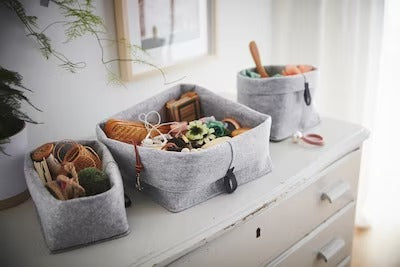 IKEA RAGGISAR Basket, set of 3, grey | IKEA Clothes boxes | IKEA Storage boxes & baskets | IKEA Small storage & organisers | Eachdaykart - EachDayKart