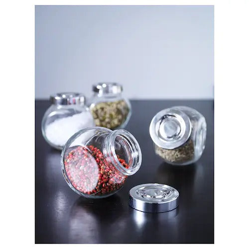 IKEA RAJTAN Spice jar, glass/aluminium-colour | Spice & condiment stands | Storage & organisation | Eachdaykart - EachDayKart