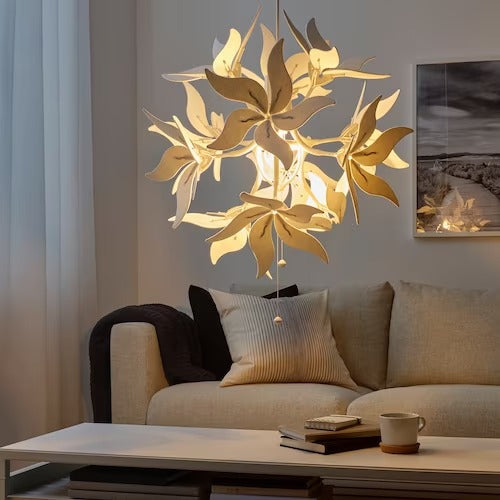 IKEA RAMSELE Pendant lamp, flower/white, 43 cm (17 ") | IKEA ceiling lights | Eachdaykart