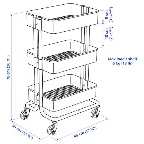 IKEA RASKOG Trolley, white | IKEA Kitchen islands & trolleys | IKEA Trolleys | Eachdaykart - EachDayKart