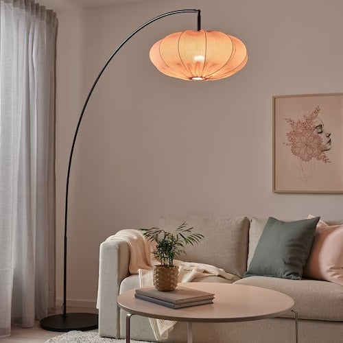 IKEA REGNSKUR SKAFTET Floor lamp, arched, pink/black IKEA Floor Lamps Eachdaykart