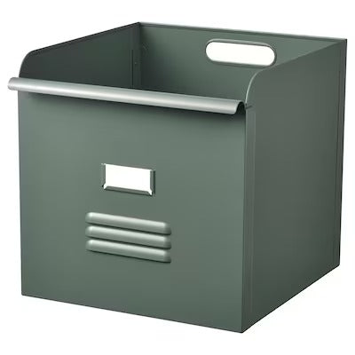 IKEA REJSA Box, grey-green/metal | IKEA Paper & media boxes | IKEA Storage boxes & baskets | IKEA Small storage & organisers | Eachdaykart - EachDayKart