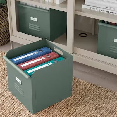 IKEA REJSA Box, grey-green/metal | IKEA Paper & media boxes | IKEA Storage boxes & baskets | IKEA Small storage & organisers | Eachdaykart - EachDayKart