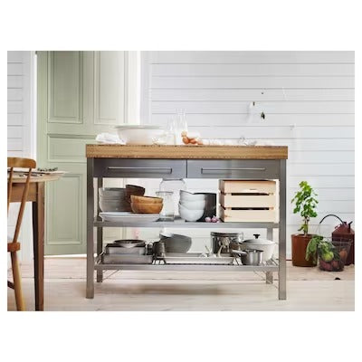 IKEA RIMFORSA Work bench, stainless steel/bamboo | IKEA Kitchen islands & trolleys | IKEA Trolleys | Eachdaykart - EachDayKart
