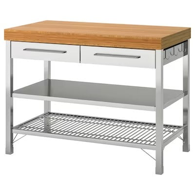IKEA RIMFORSA Work bench, stainless steel/bamboo | IKEA Kitchen islands & trolleys | IKEA Trolleys | Eachdaykart - EachDayKart