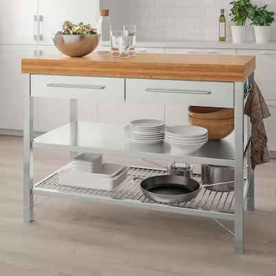 IKEA RIMFORSA Work bench, stainless steel/bamboo | IKEA Kitchen islands & trolleys | IKEA Trolleys | Eachdaykart - EachDayKart