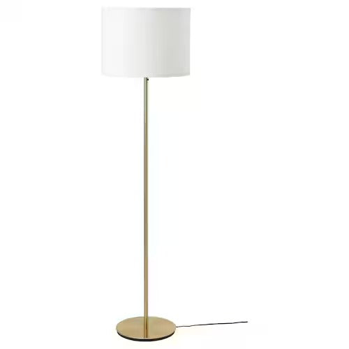 IKEA RINGSTA / SKAFTET Floor lamp, white/brass | IKEA Floor Lamps | Eachdaykart - EachDayKart