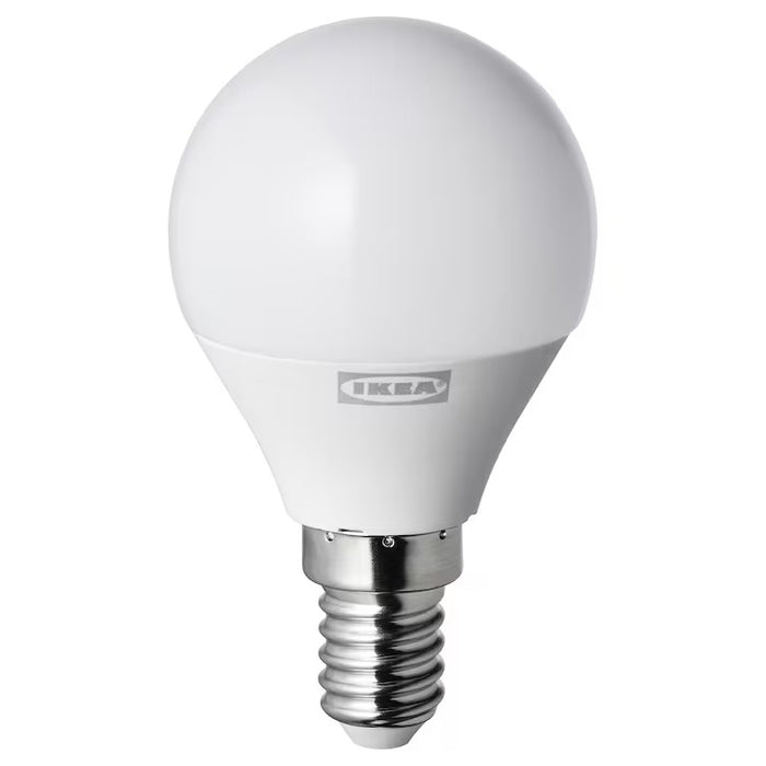IKEA RYET LED bulb E14 250 lumen, globe opal white | IKEA LED bulbs | Eachdaykart