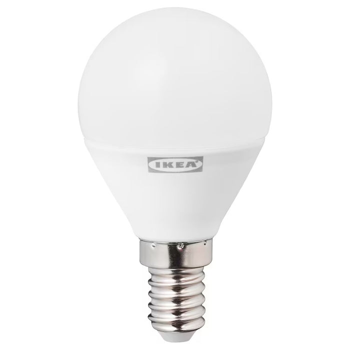 IKEA RYET LED bulb E14 470 lumen, globe opal white | IKEA LED bulbs | Eachdaykart