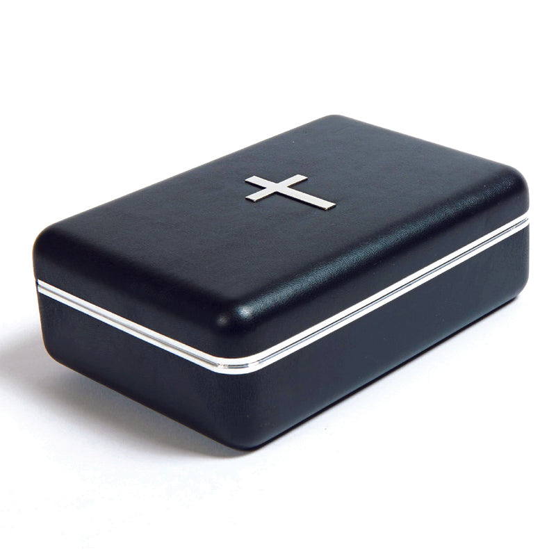 B&H Publishing Group Communion-Remembrance Ware-Legacy Portable-Black w/Anointing Oil Bottle (6 Cups) - EachDayKart