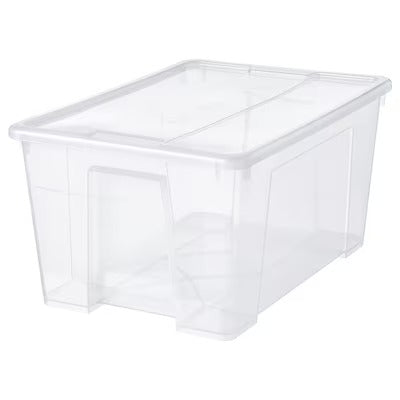 IKEA SAMLA Box with lid, transparent, IKEA Secondary storage boxes